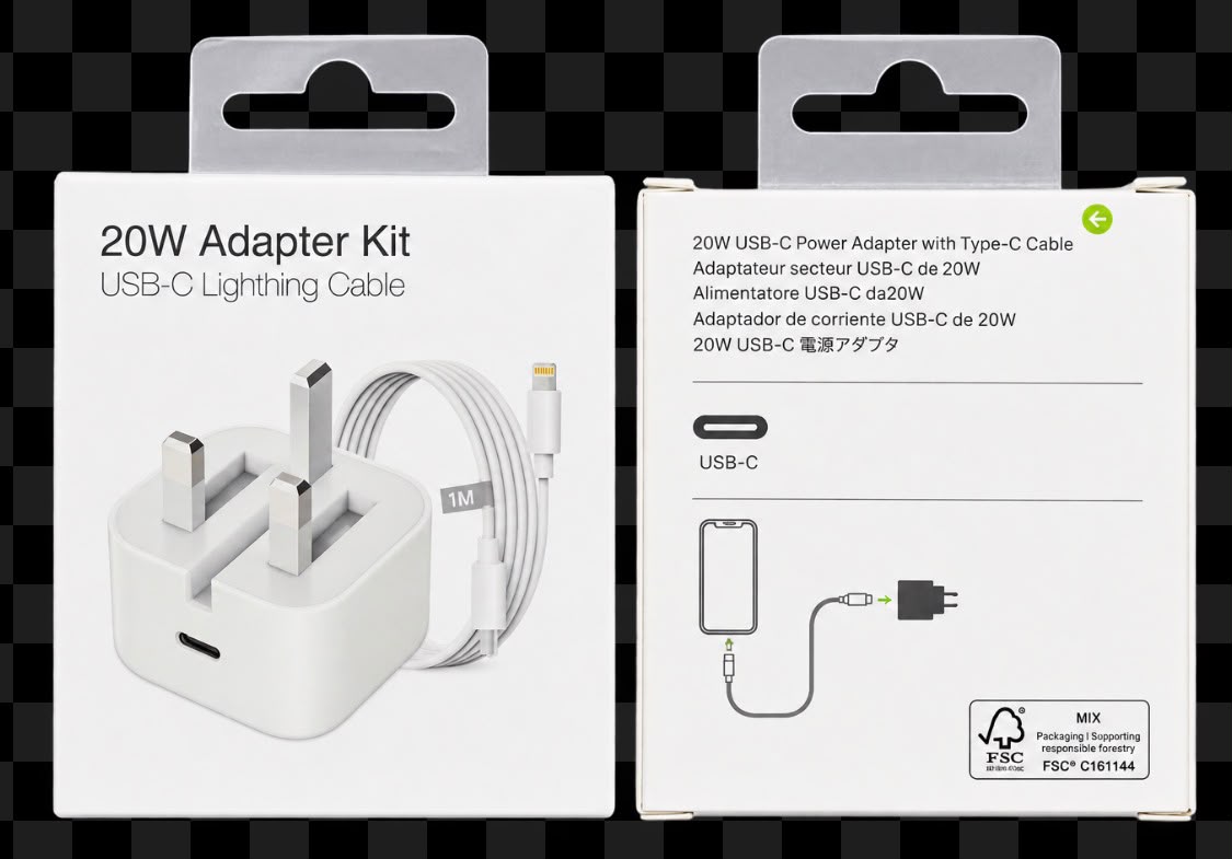 20W USB-C Charger Set with USB-C to Lightning Cable - Image 2